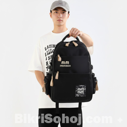 Simple Casual Backpack (Black) – টেকসই ডেইলি ইউজ ব্যাগ